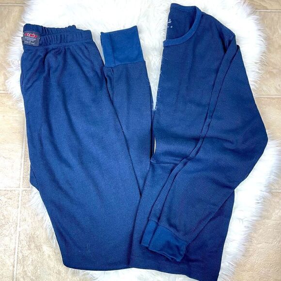 2-piece blue Thermo pajama set Small pant & long sleeve, Cambridge classics. - Picture 1 of 6